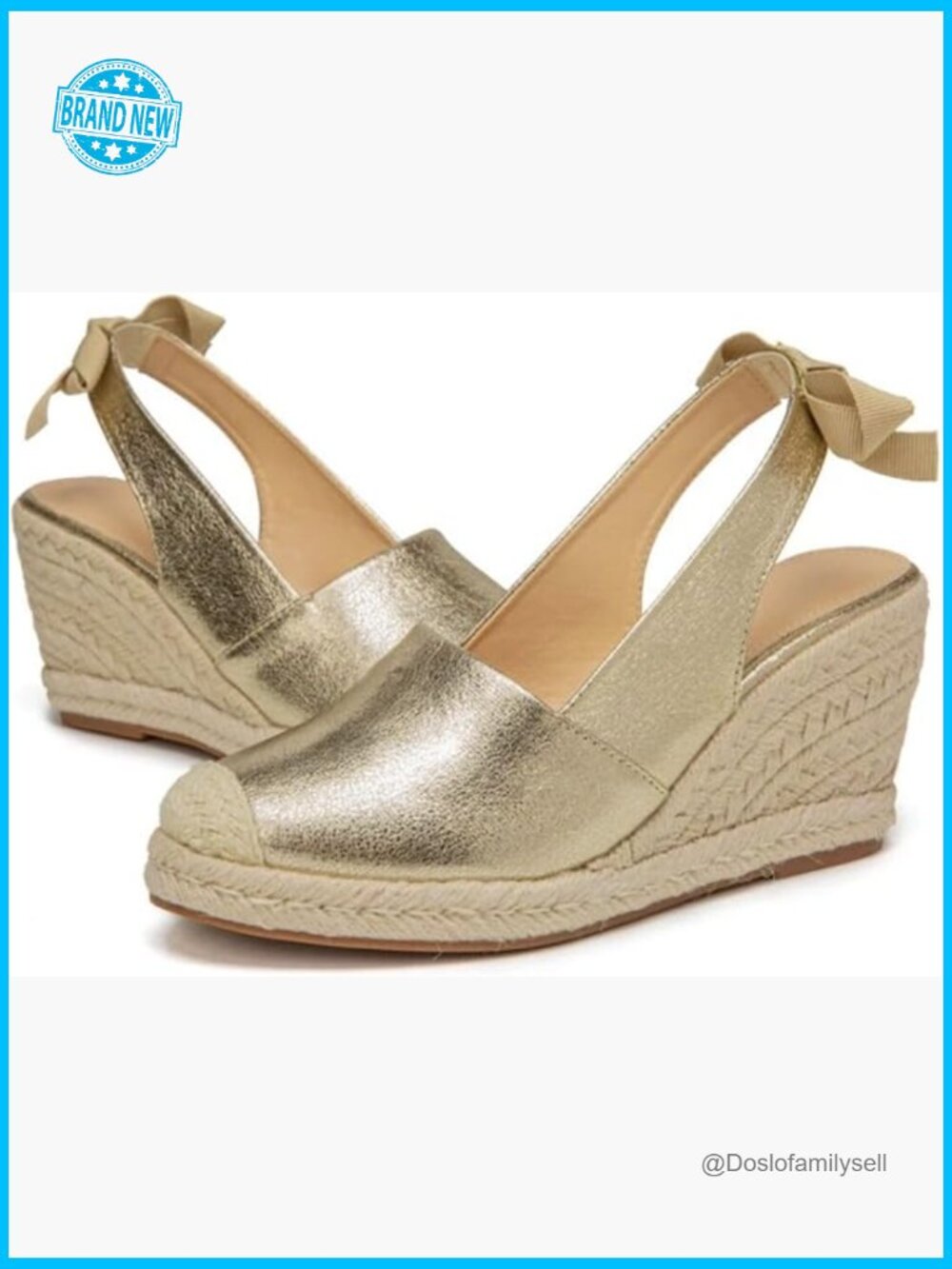 Espadrille Wedge Sandals - Slingback Platform Summer Shoes - Closed Toe